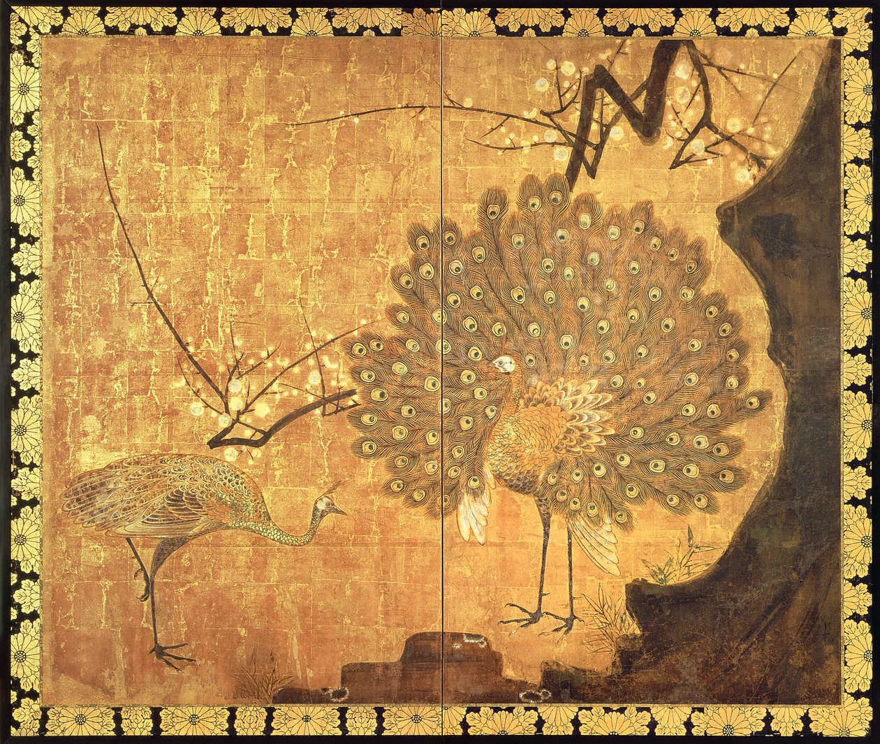 Peacocks, Edo Period by Ogata Korin