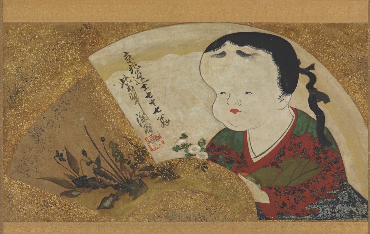 Uzume Okame and flowers, 18th-19th century by Ogata Kenzan