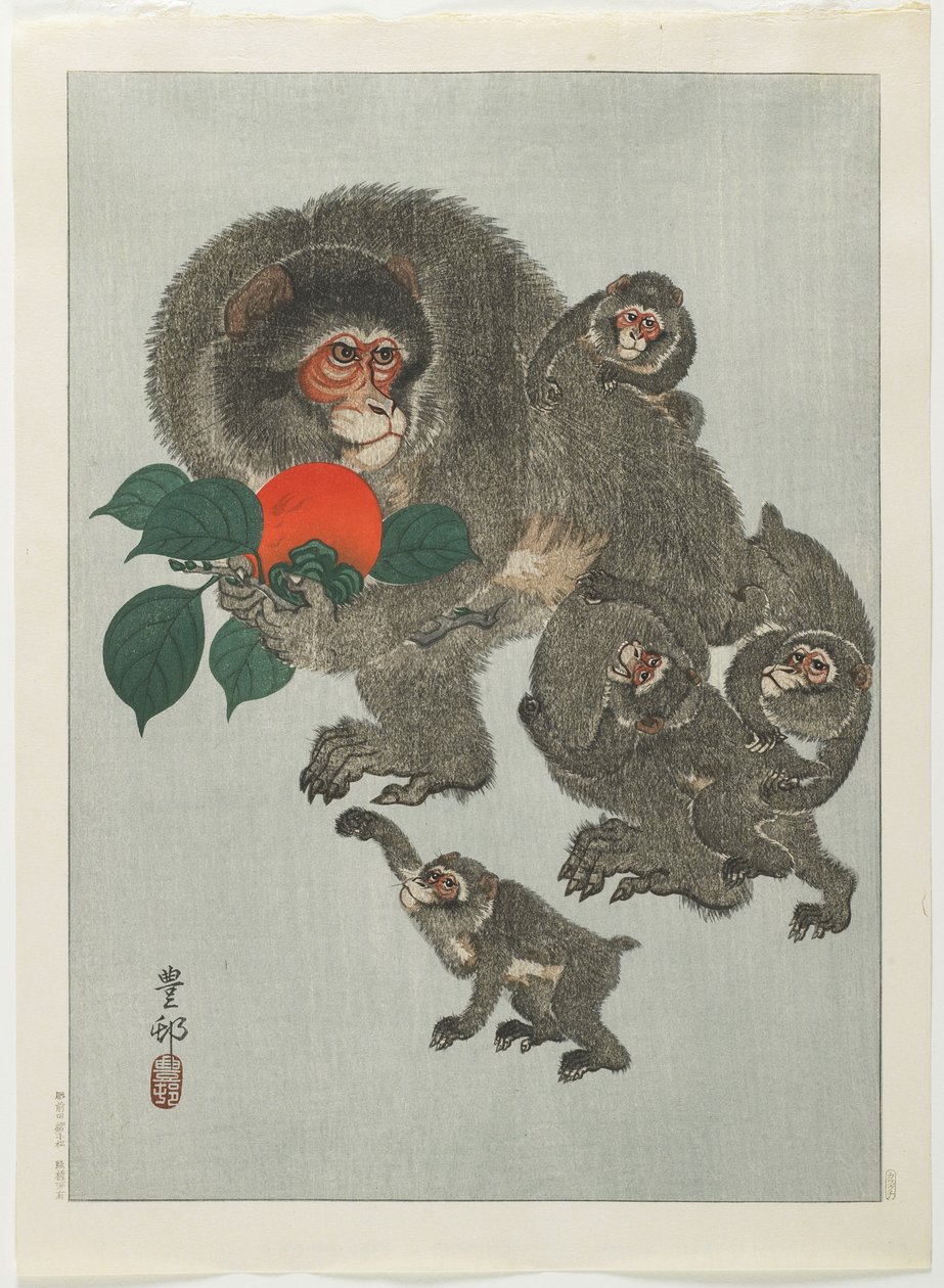 Monkeys and Persimmon by Ohara Koson