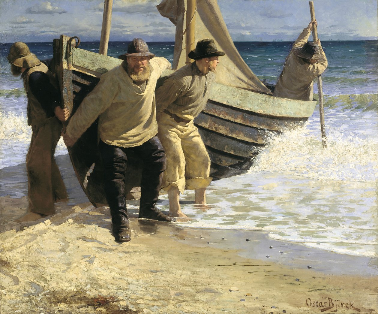 Launching the Boat, Skagen by Oscar Gustaf Bjorck