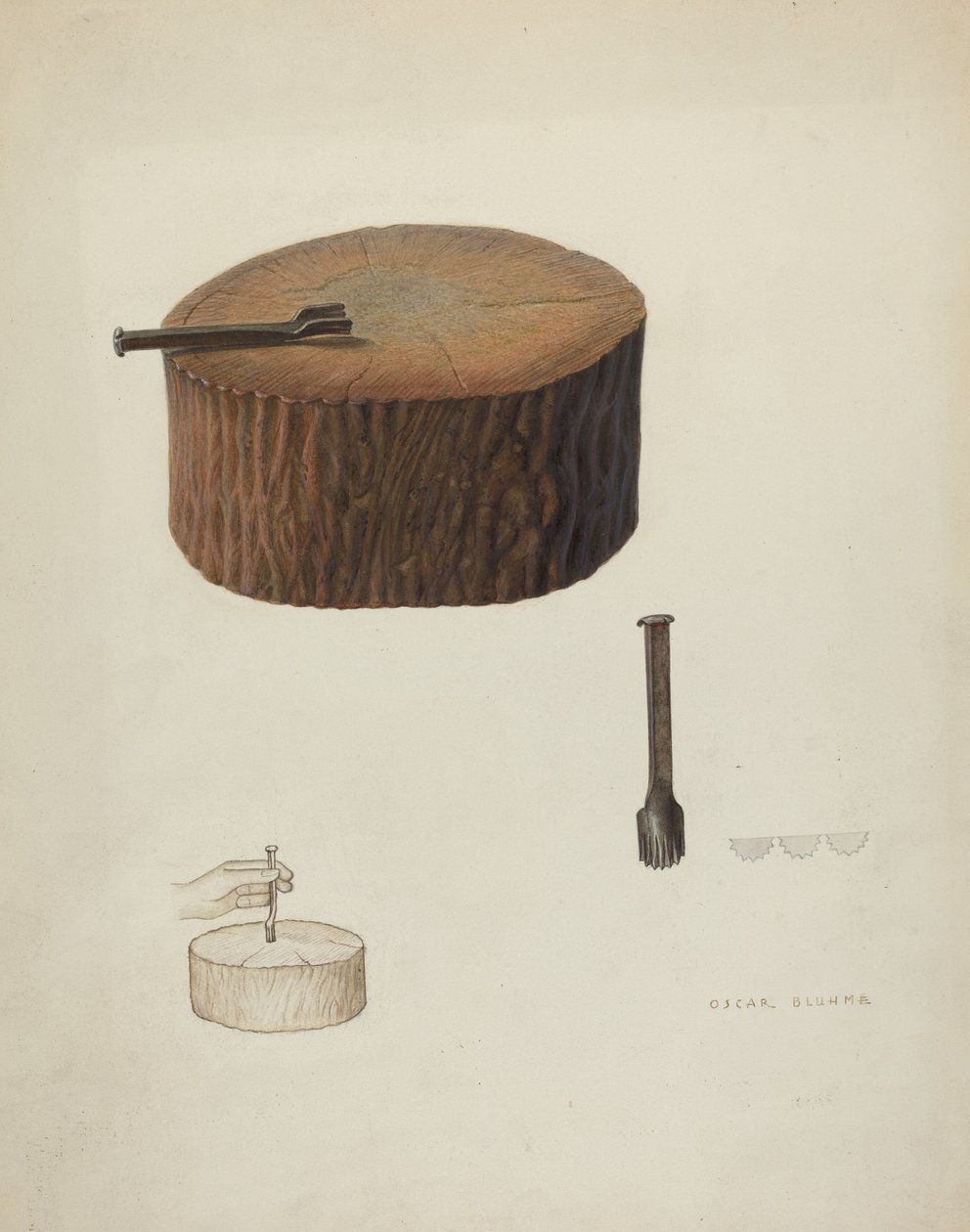 Plinker and Wood Block by Oscar Bluhme