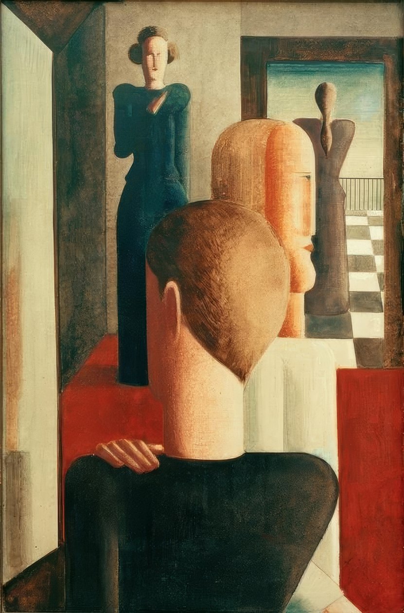 Five Figures in a Room (Roman) by Oskar Schlemmer