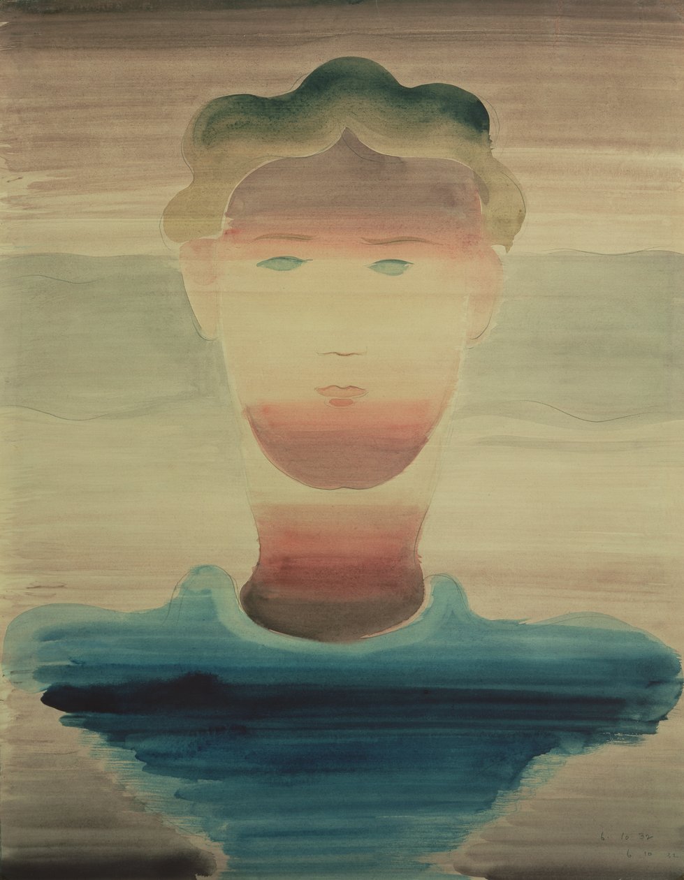 Striped Portrait by Oskar Schlemmer