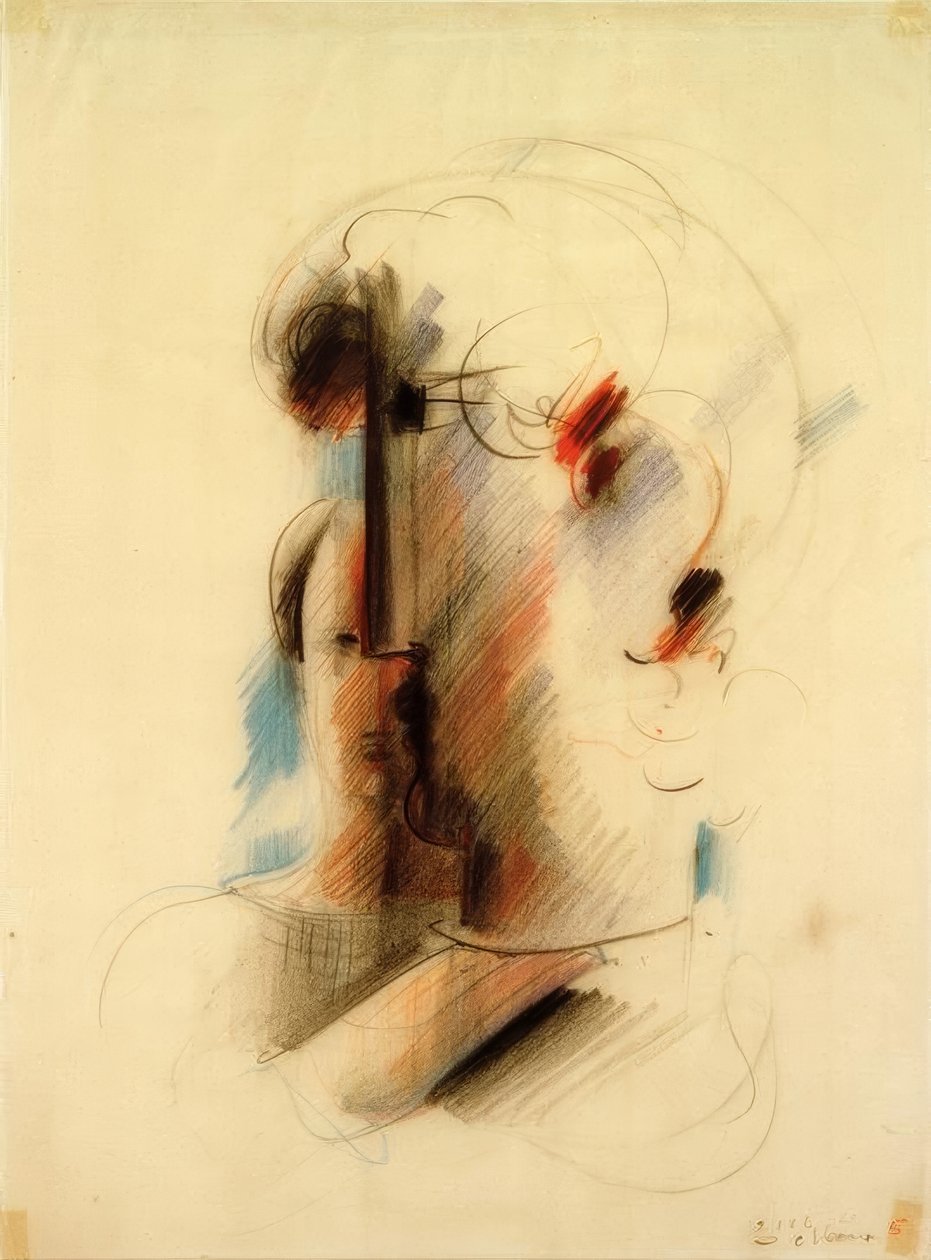 Large Head to the Left and Small Head by Oskar Schlemmer