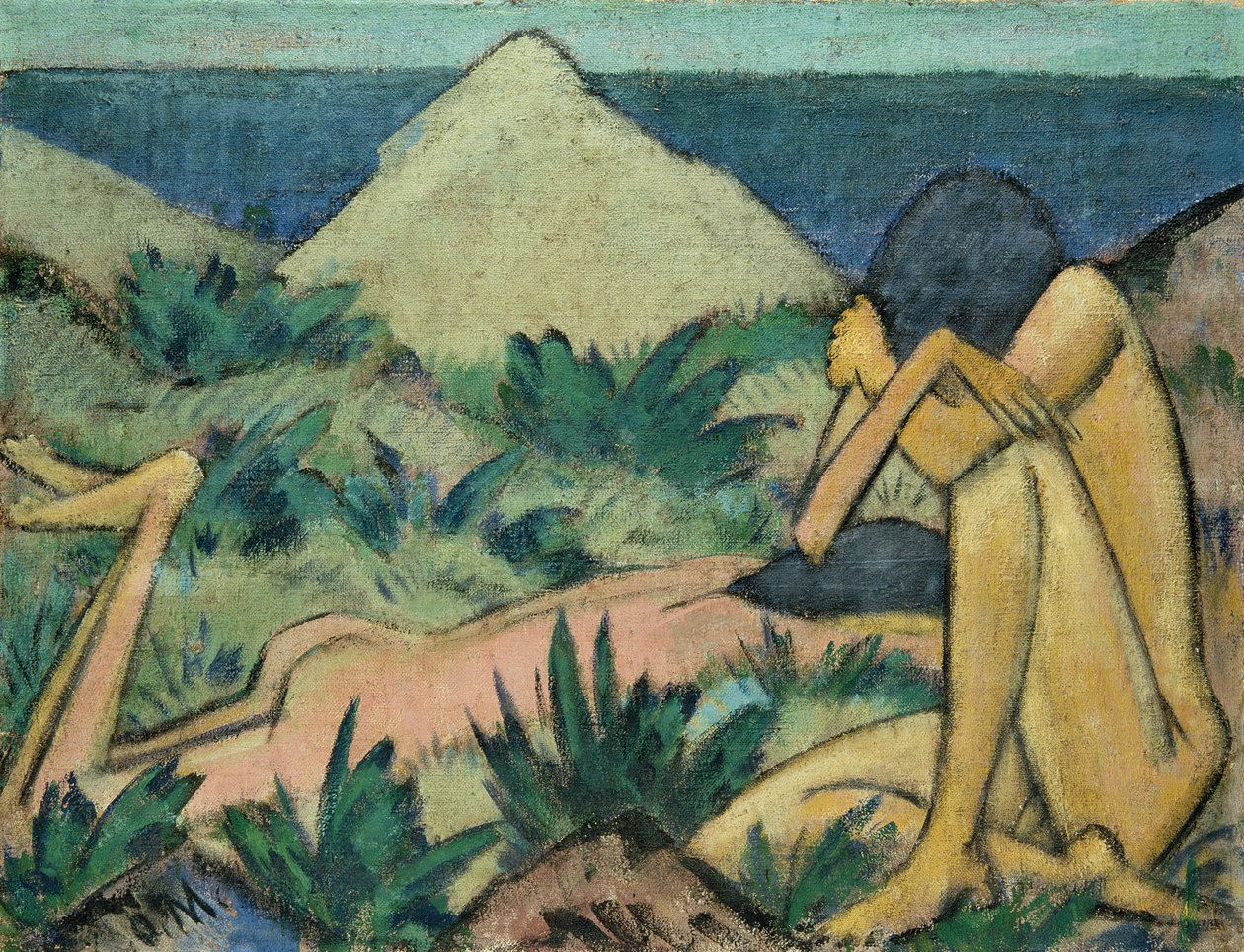 Nudes in Dunes by Otto Mueller