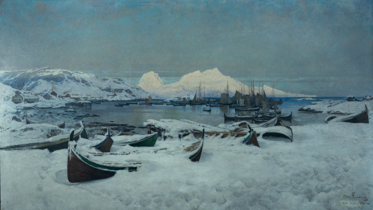 Winterday in Lofoten, Bodø by Otto Ludvig Sinding