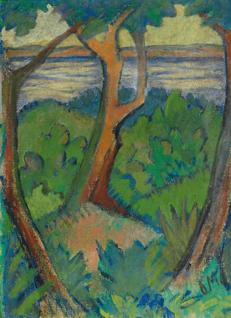 Landscape with Three Trees by Otto Mueller