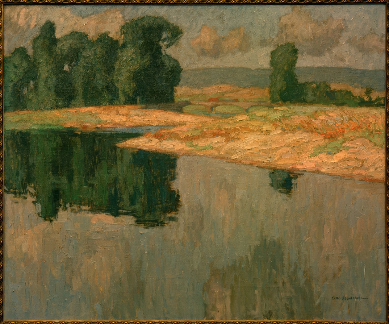 Landscape with Sarnauer Bridge by Otto Ubbelohde