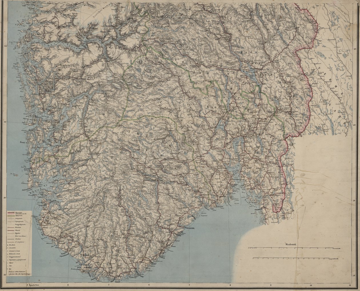 Road Map of Norway by P.A. Munch