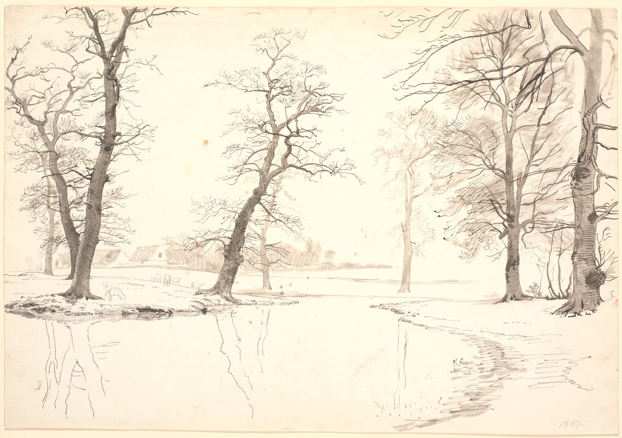 The Stream Through Breelde Forest Near Usserød by P.C. Skovgaard