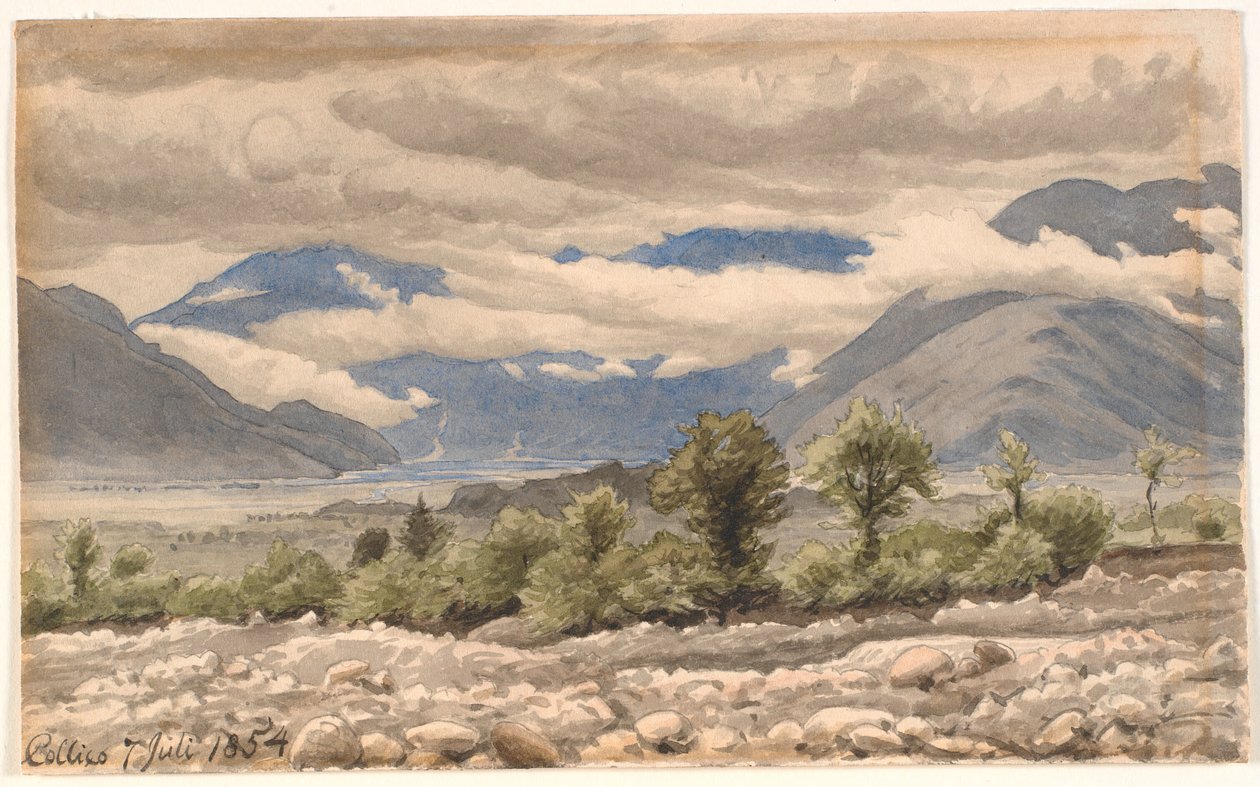 Italian Mountain Landscape in Overcast Weather by P.C. Skovgaard