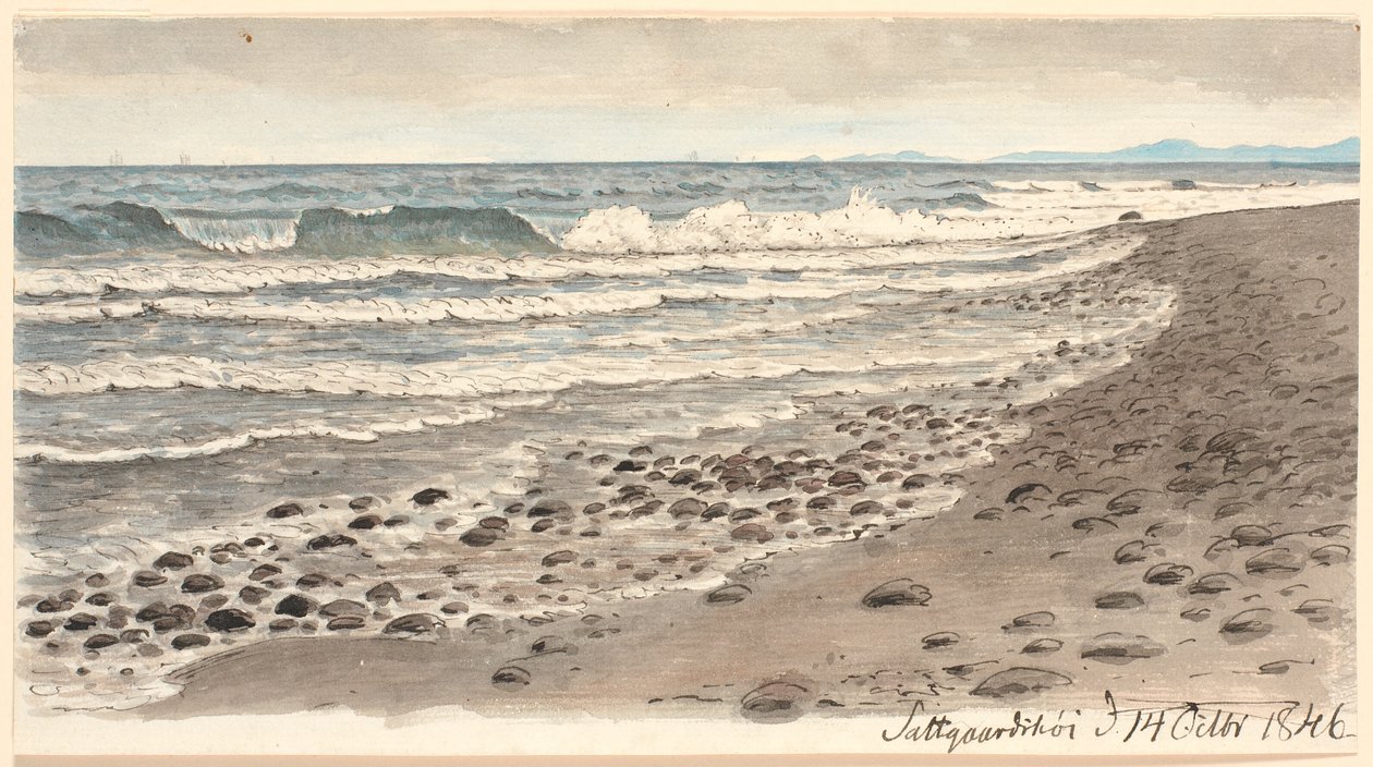 Beach with View Over Kattegat Towards Kullen by P.C. Skovgaard