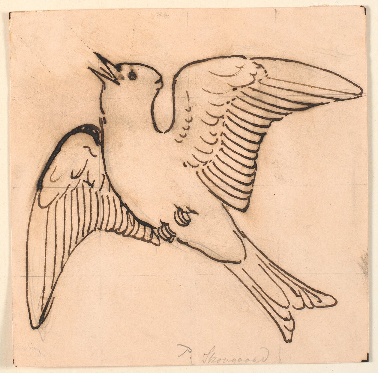 Singing Lark. Decorative Draft by P.C. Skovgaard