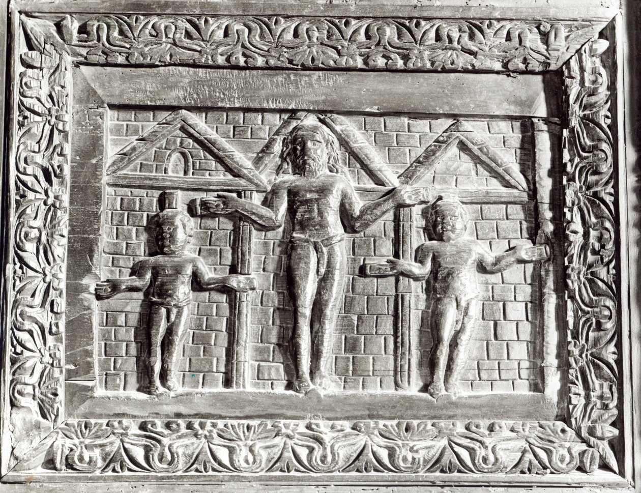 The Crucifixion, panel from a door decorated with scenes from the Old and New Testament by Paleo Christian