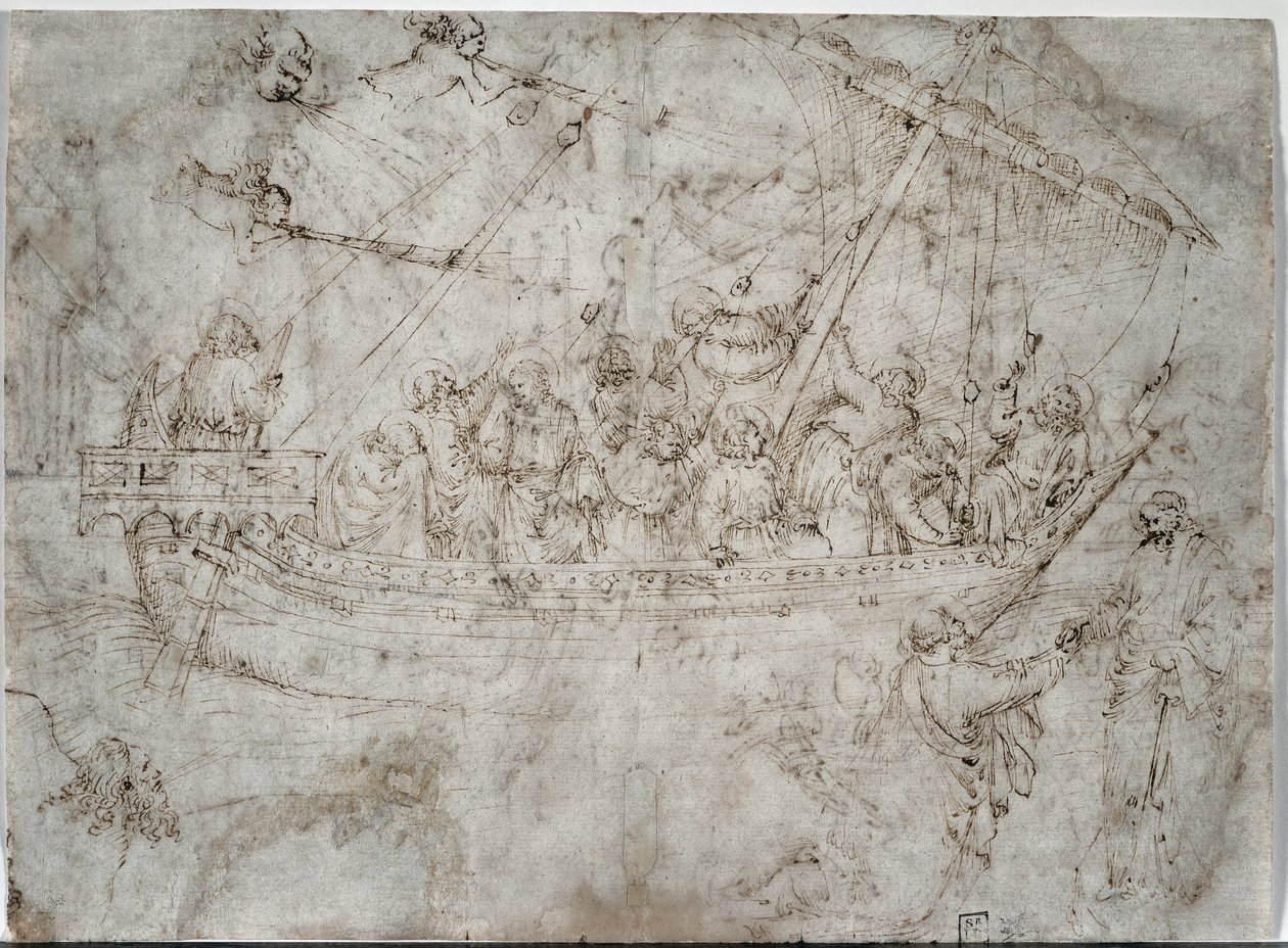 Two Drawings of Ships by Parri Spinelli