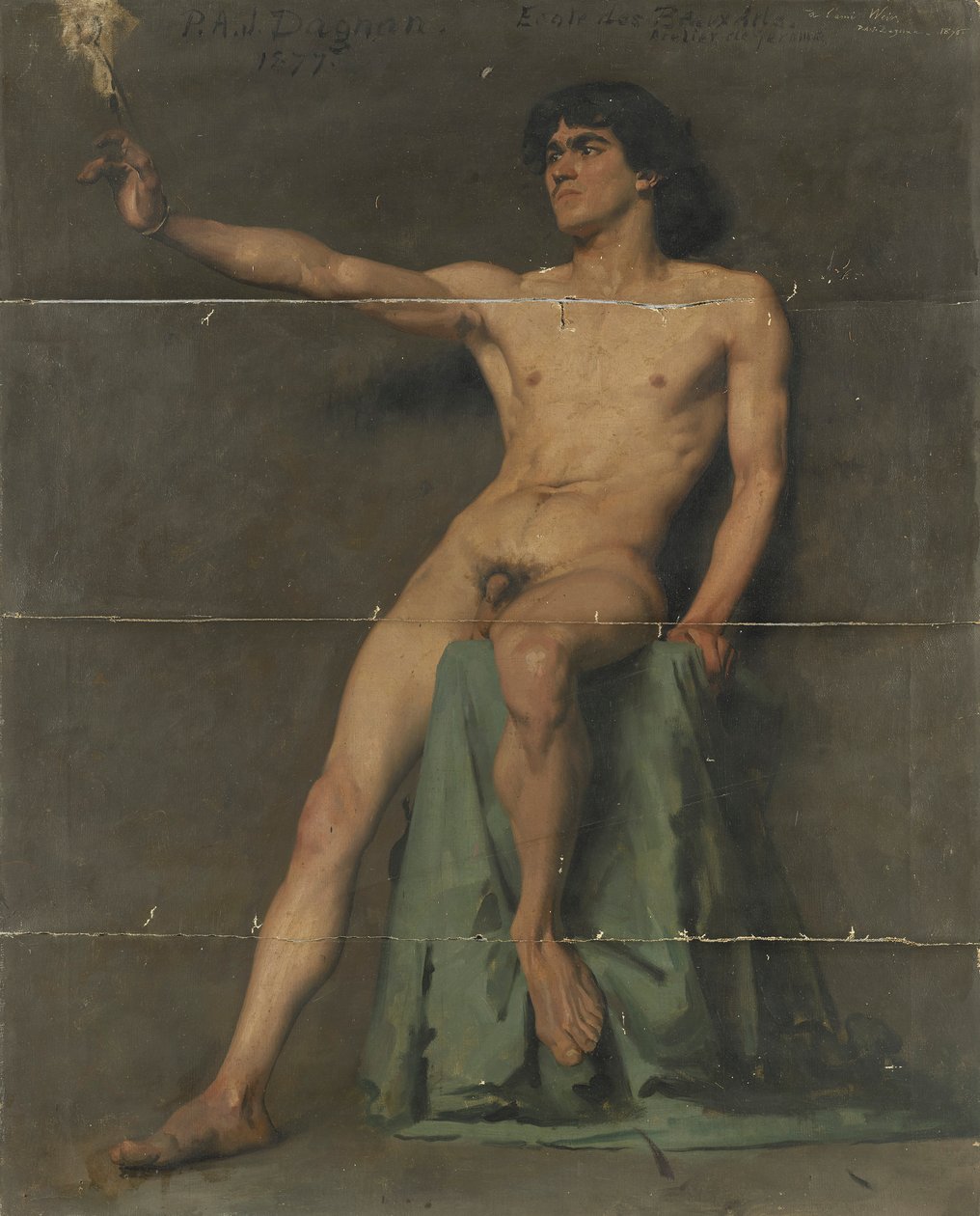 Male Nude Study by Pascal Adolphe Jean Dagnan Bouveret