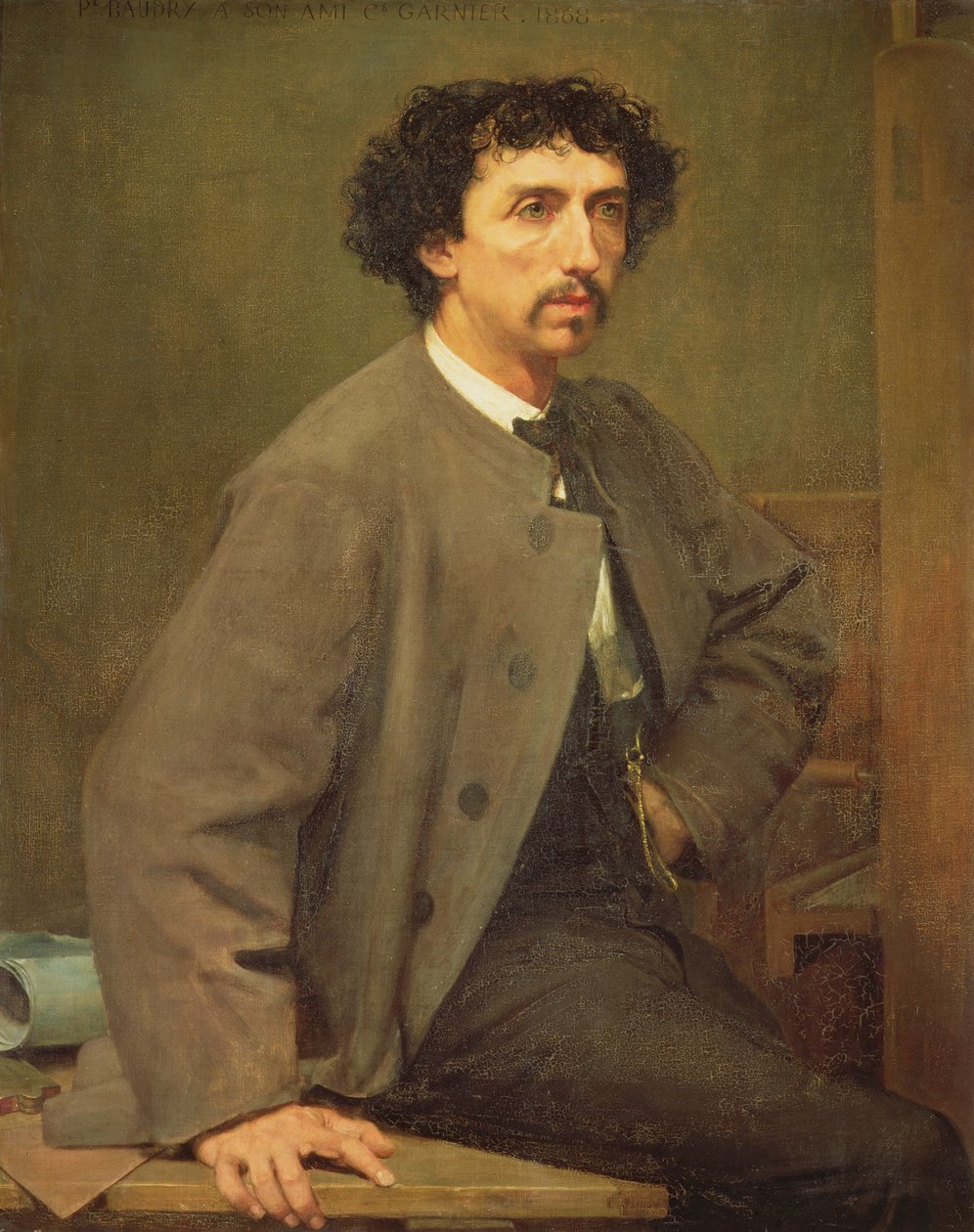 Portrait of Charles Garnier, a friend of the artist by Paul Baudry