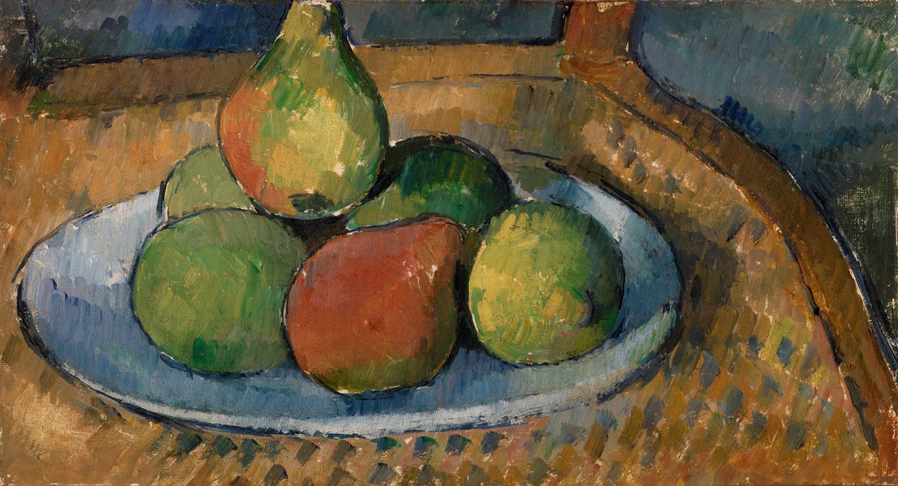 Plate of Fruit on a Chair by Paul Cézanne