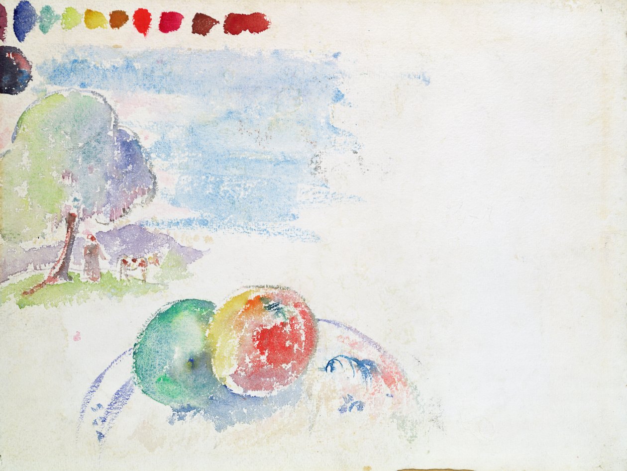 Study of Fruits and a Landscape by Paul Gauguin