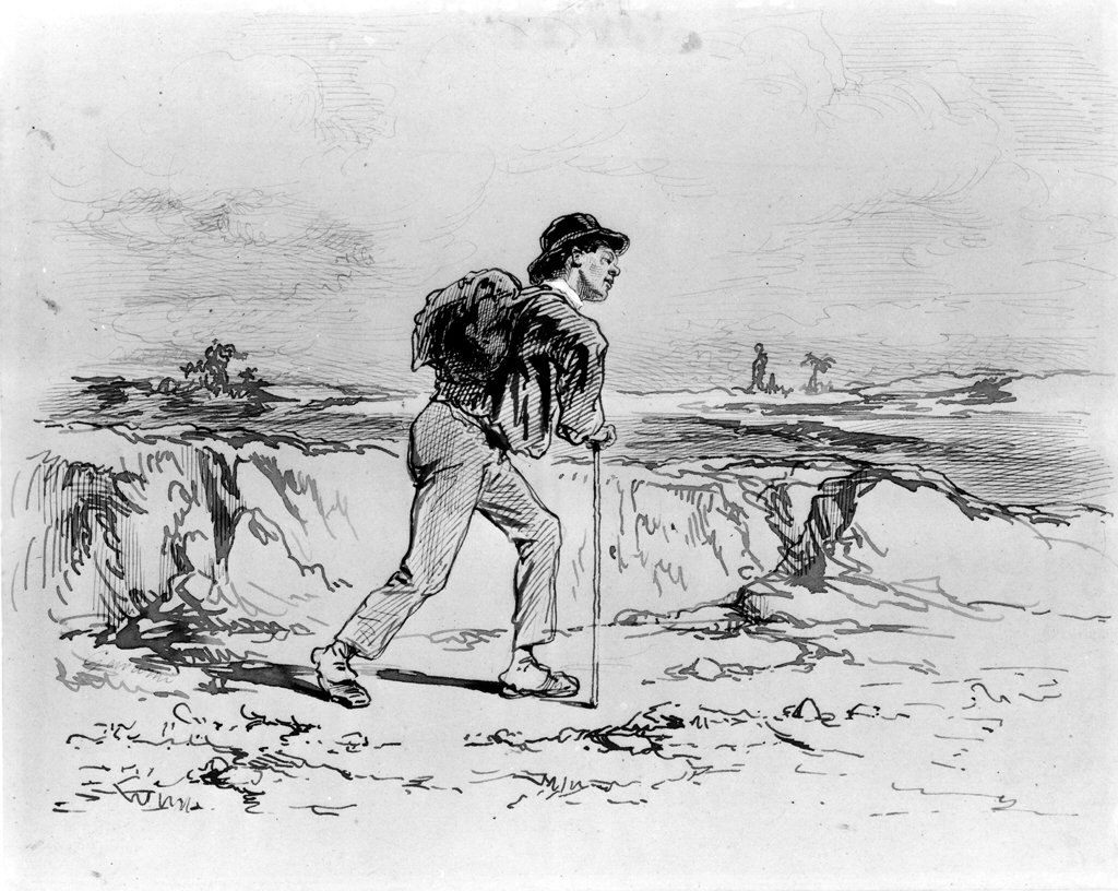 Young Man with Knapsack by Paul Gavarni