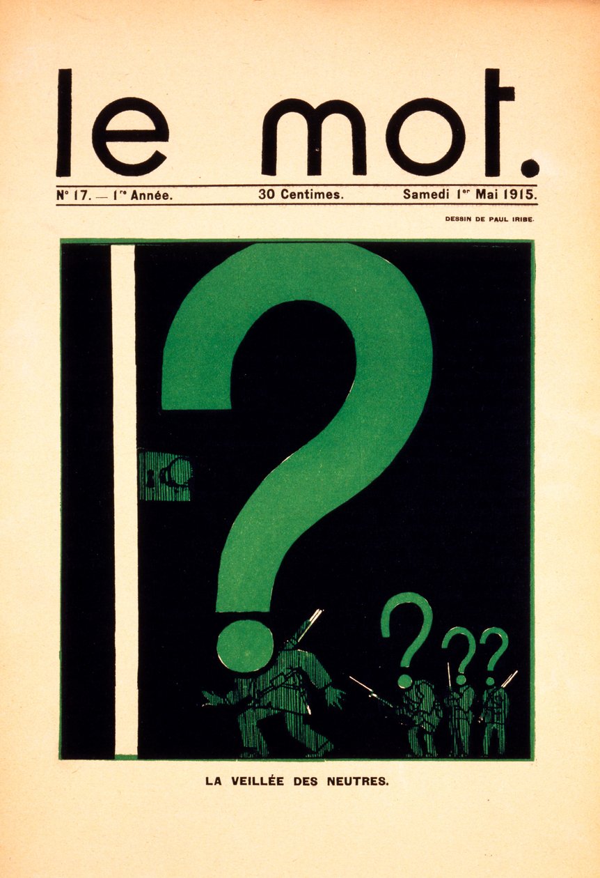 La Veillée des Neutres, Cover of 