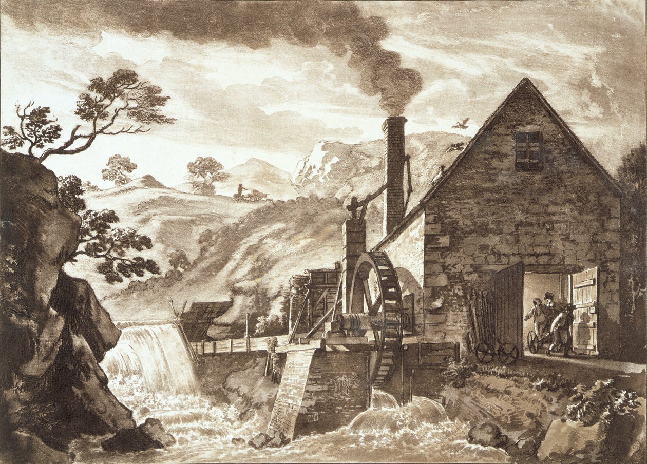 The Iron Forge Between Dolgelli and Barmouth in Merionethshire (published 1776) by Paul Sandby