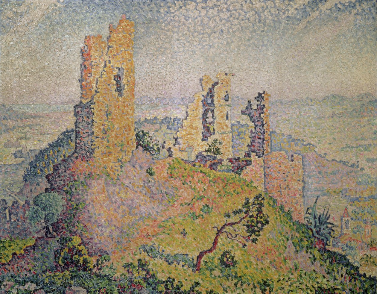 Landscape with a ruined castle by Paul Signac