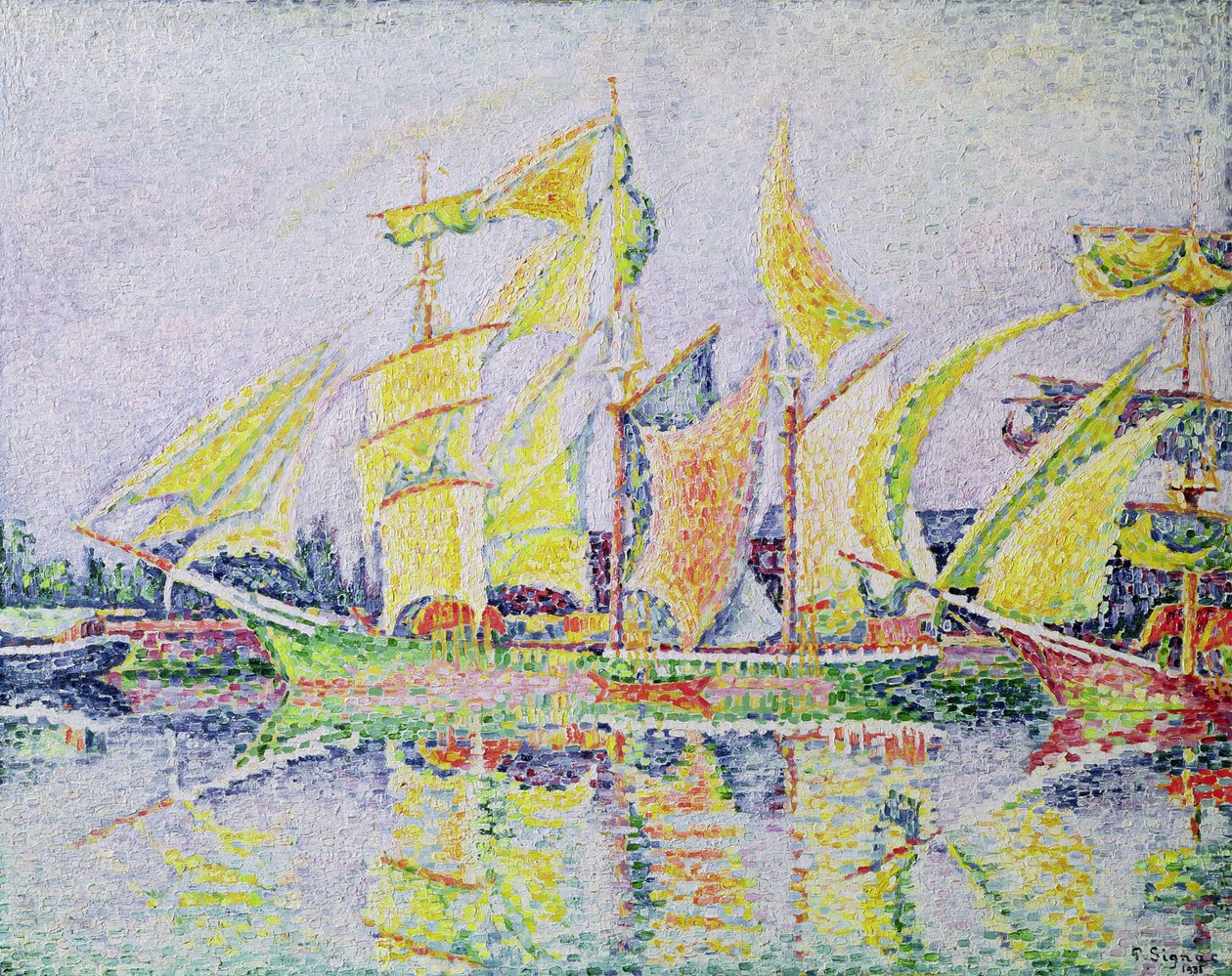 Three Yellow Masts by Paul Signac