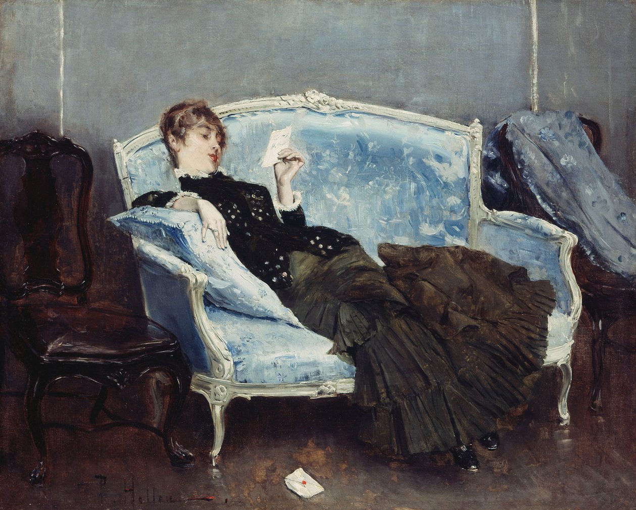 The Letter by Paul Cesar Helleu