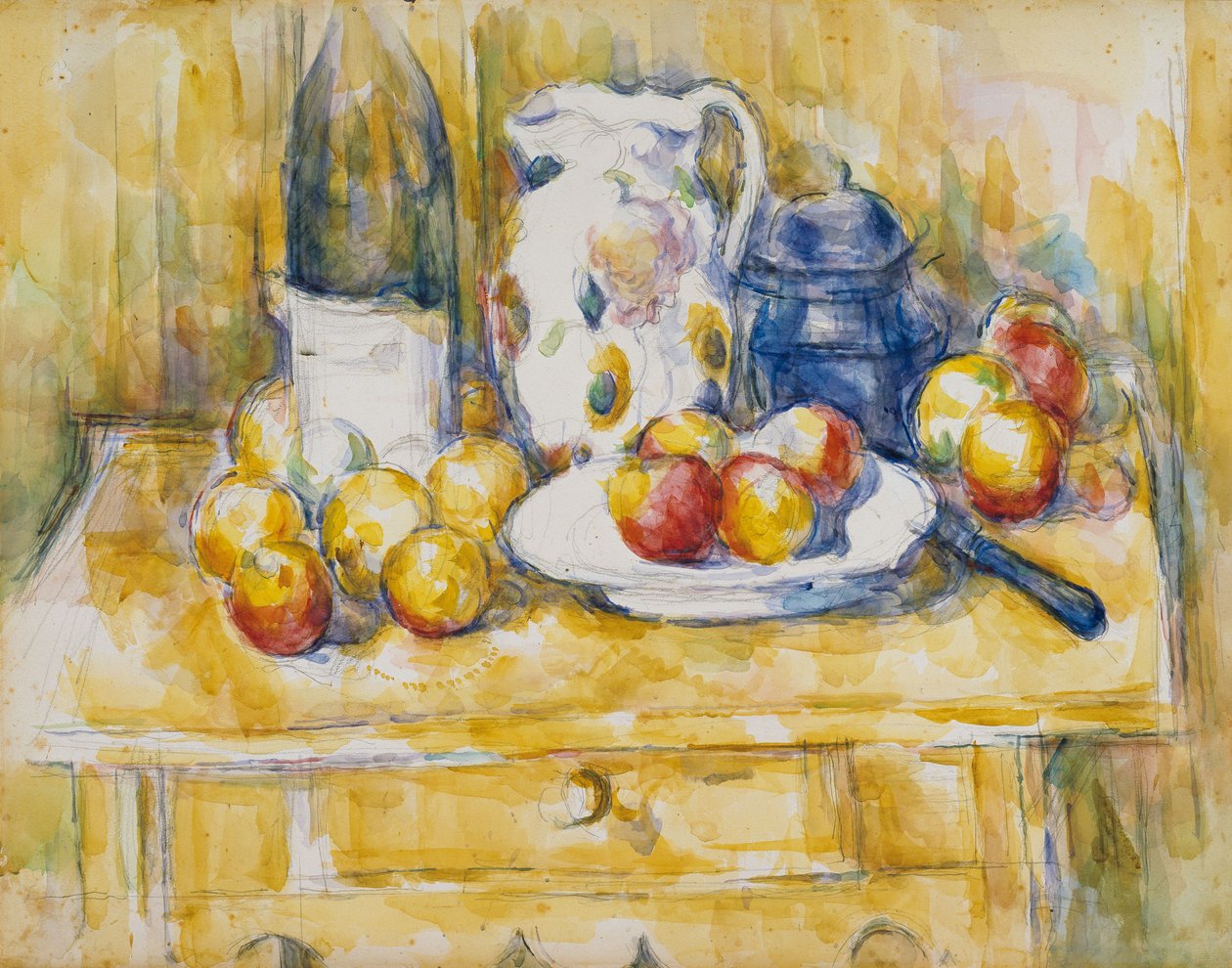 Still Life with Apples on a Sideboard by Paul Cézanne