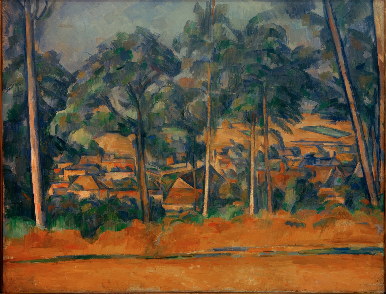Village Behind Trees by Paul Cézanne