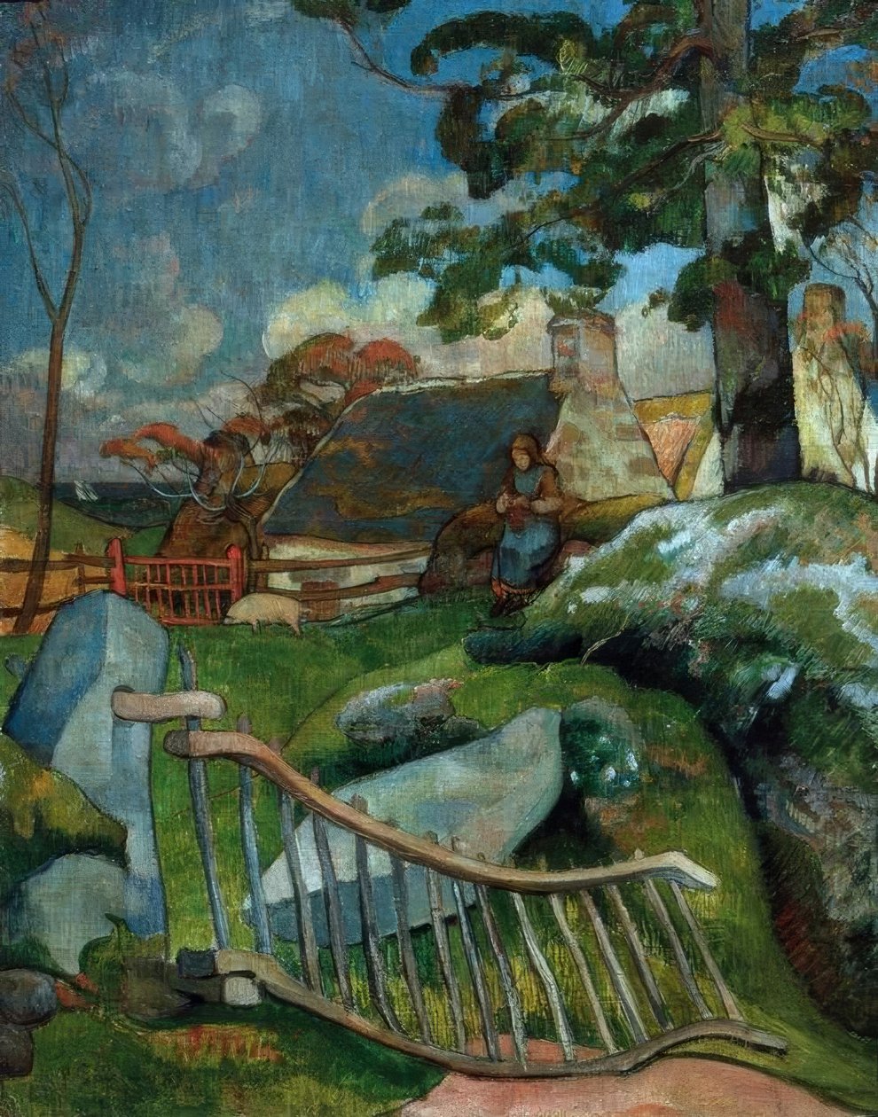 The Gate (The Swineherd) by Paul Gauguin
