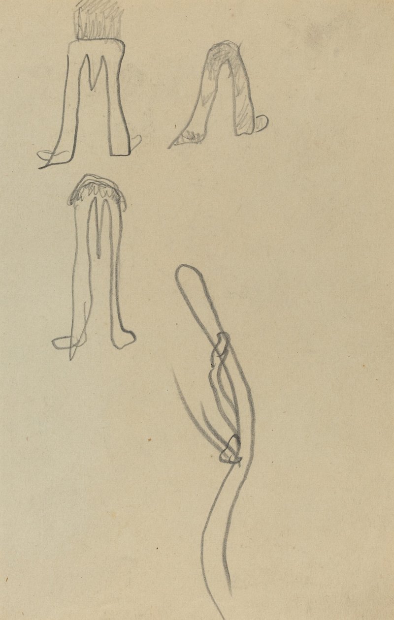 Four Fantastic Forms (recto) by Paul Gauguin