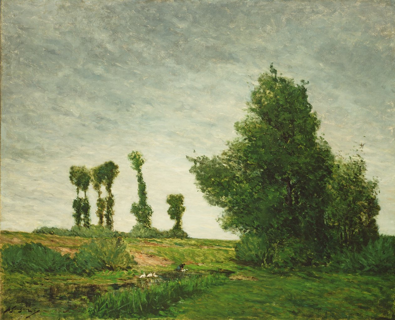 Landscape with Poplars by Paul Gauguin