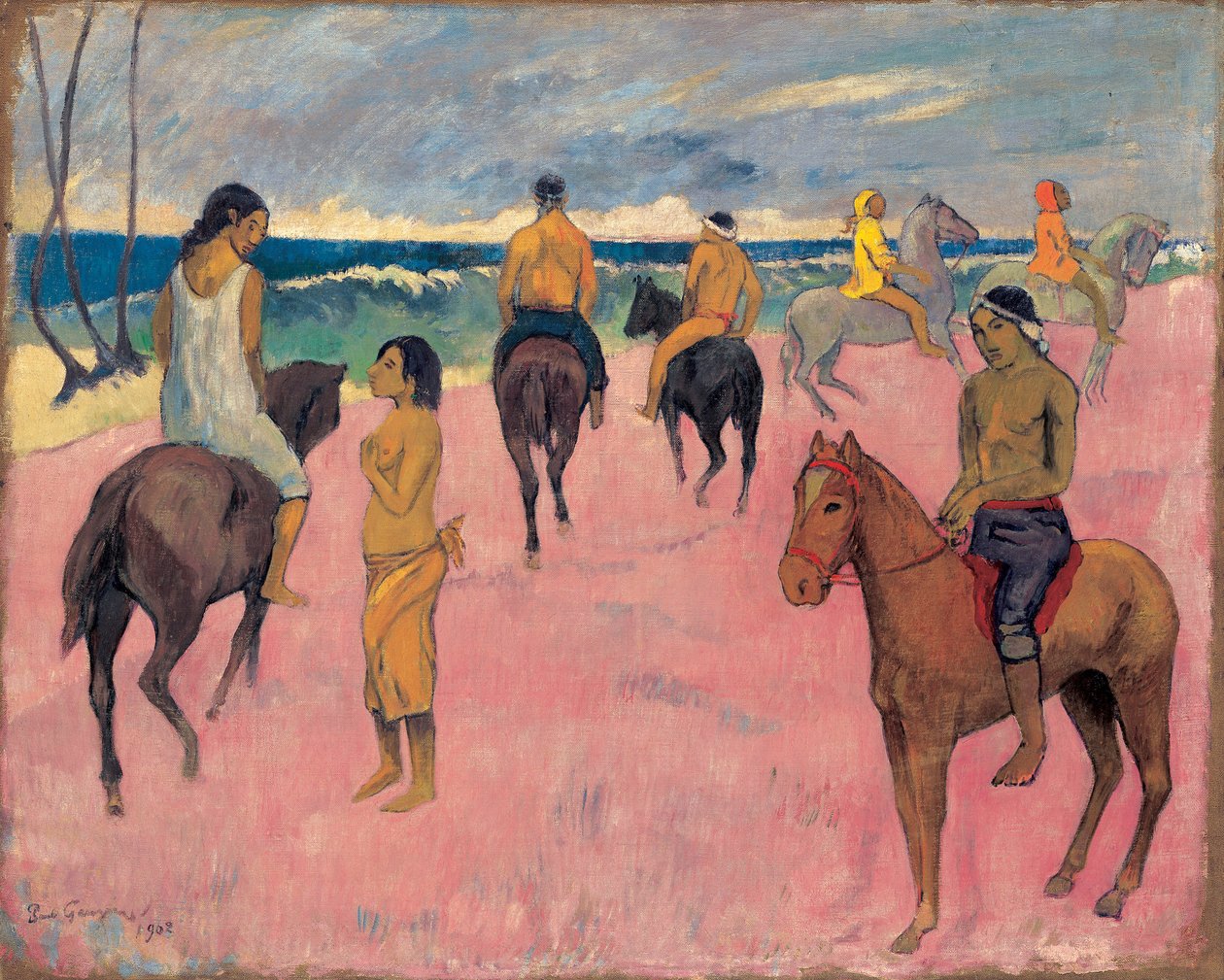 On Horseback at Seashore II by Paul Gauguin