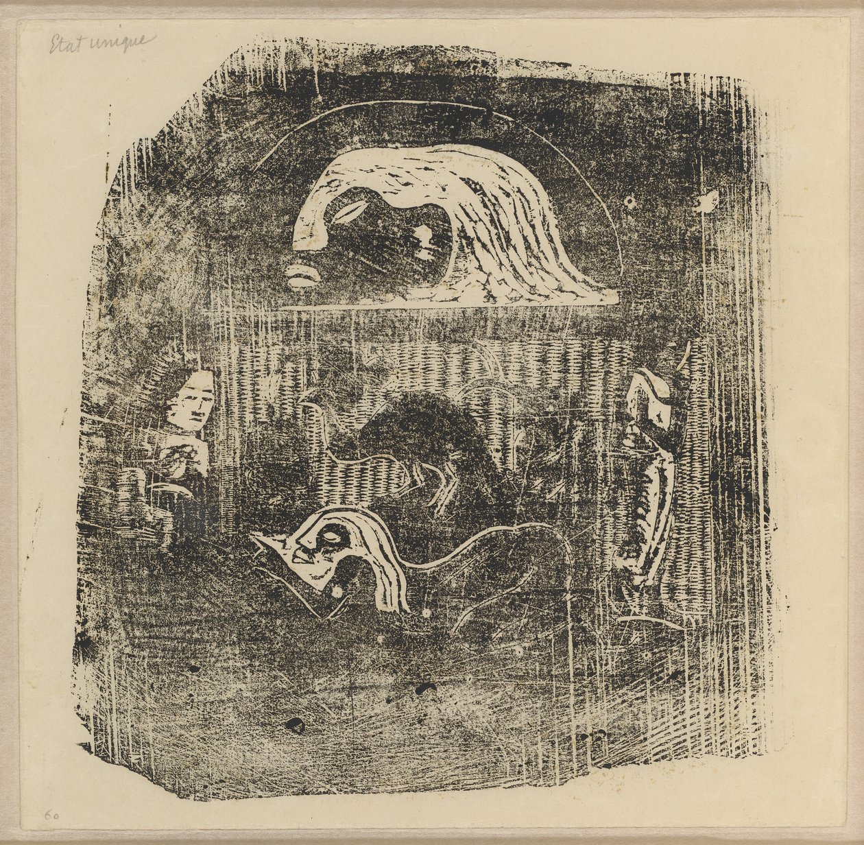 Te Atua (The Gods) Small Plate [verso] by Paul Gauguin