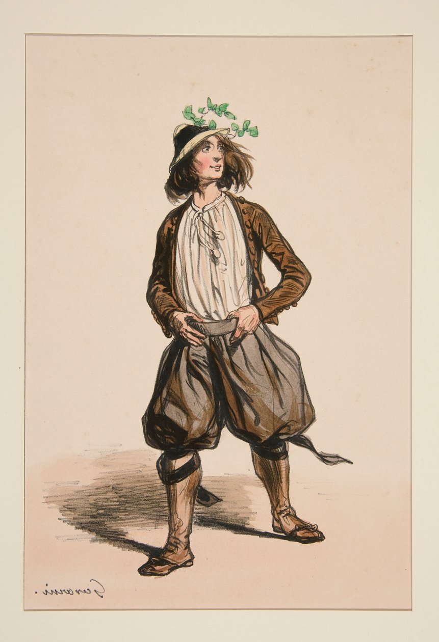 Goatherd. Straw Hat by Paul Gavarni