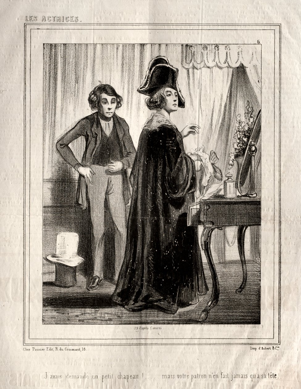 Les Actrices: I Had Asked for a Small Hat! by Paul Gavarni