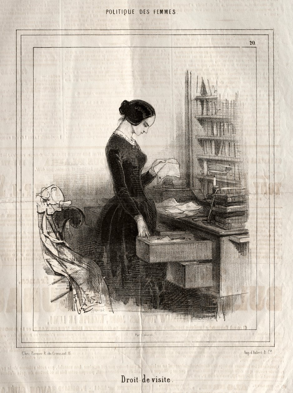Politique des Femmes: Droit de visite, 1843 by Paul Gavarni