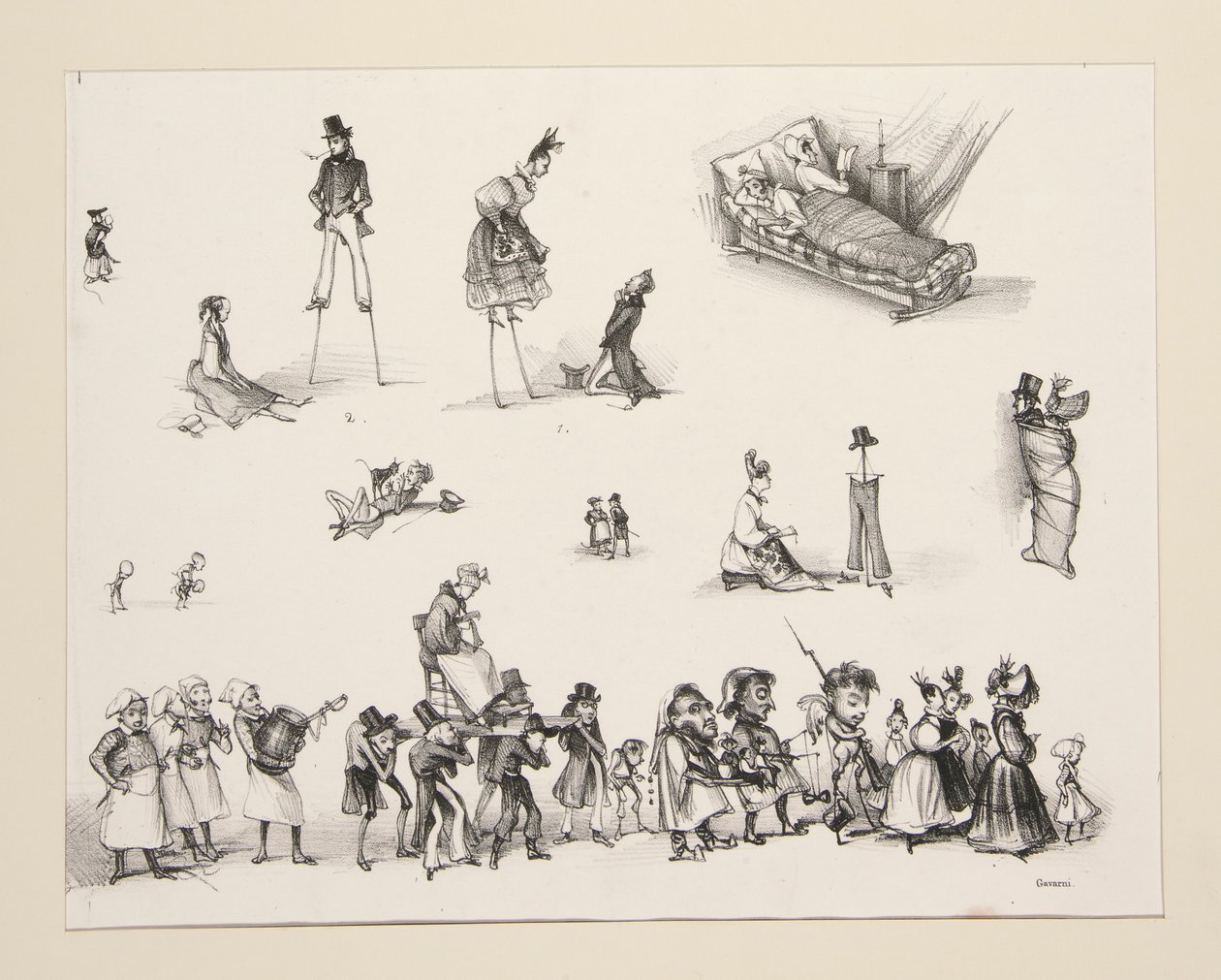 Suite de la Procession du Diable by Paul Gavarni