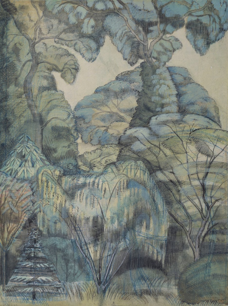 Trees in Bird Garden, Iver Heath by Paul Nash