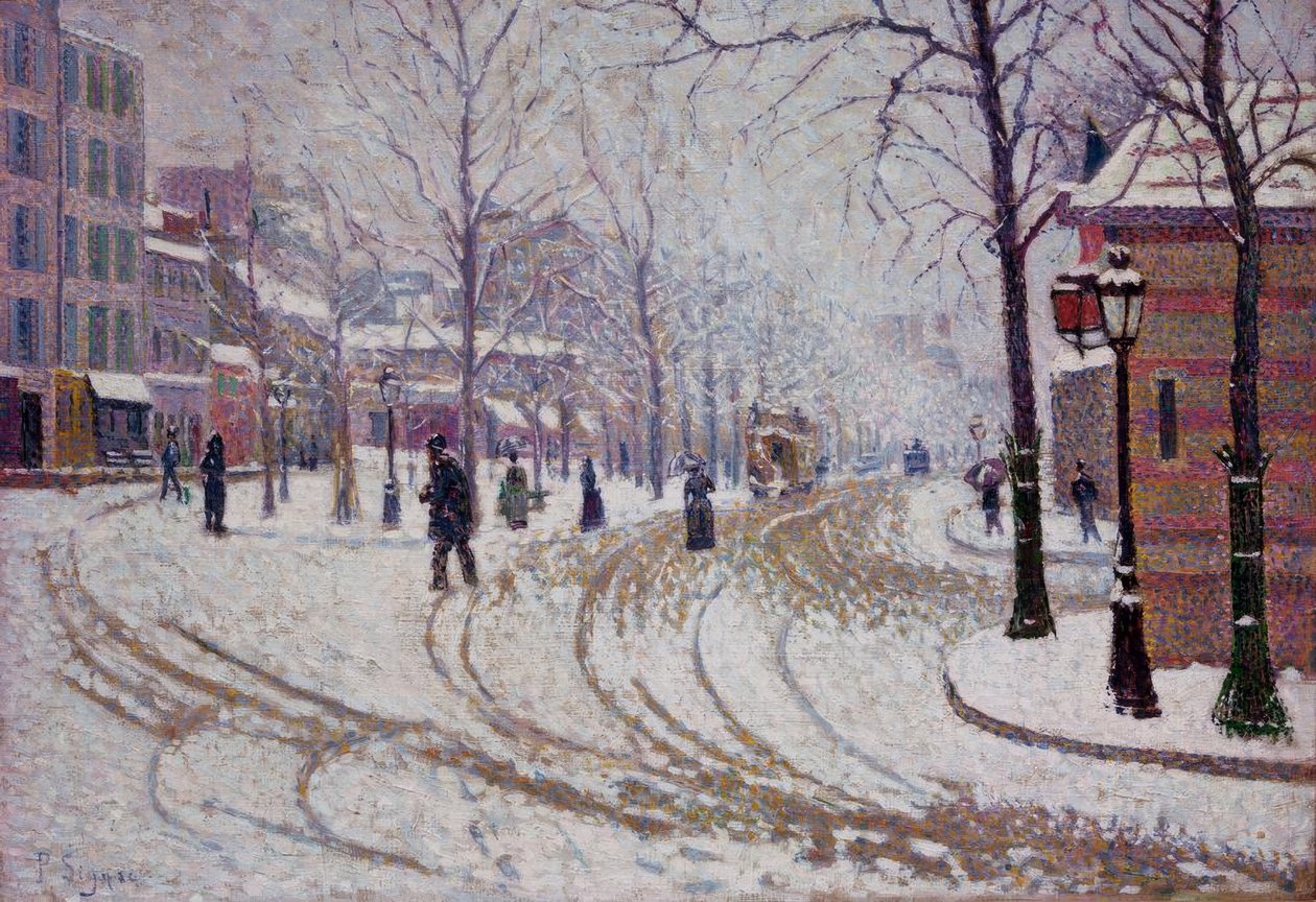 Snow – The Boulevard de Clichy in Paris by Paul Signac