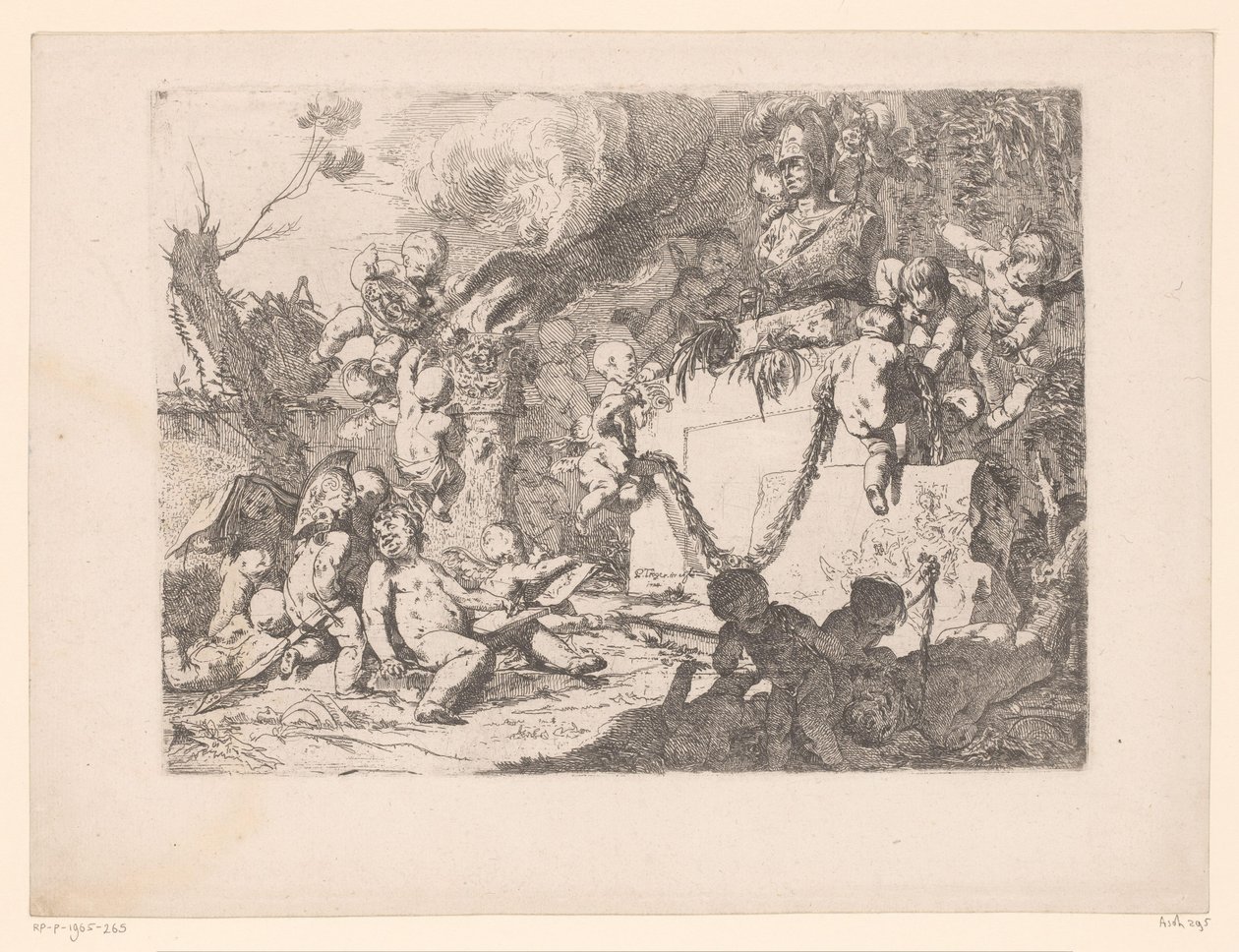 Putti at a shrine of Minerva by Paul Troger