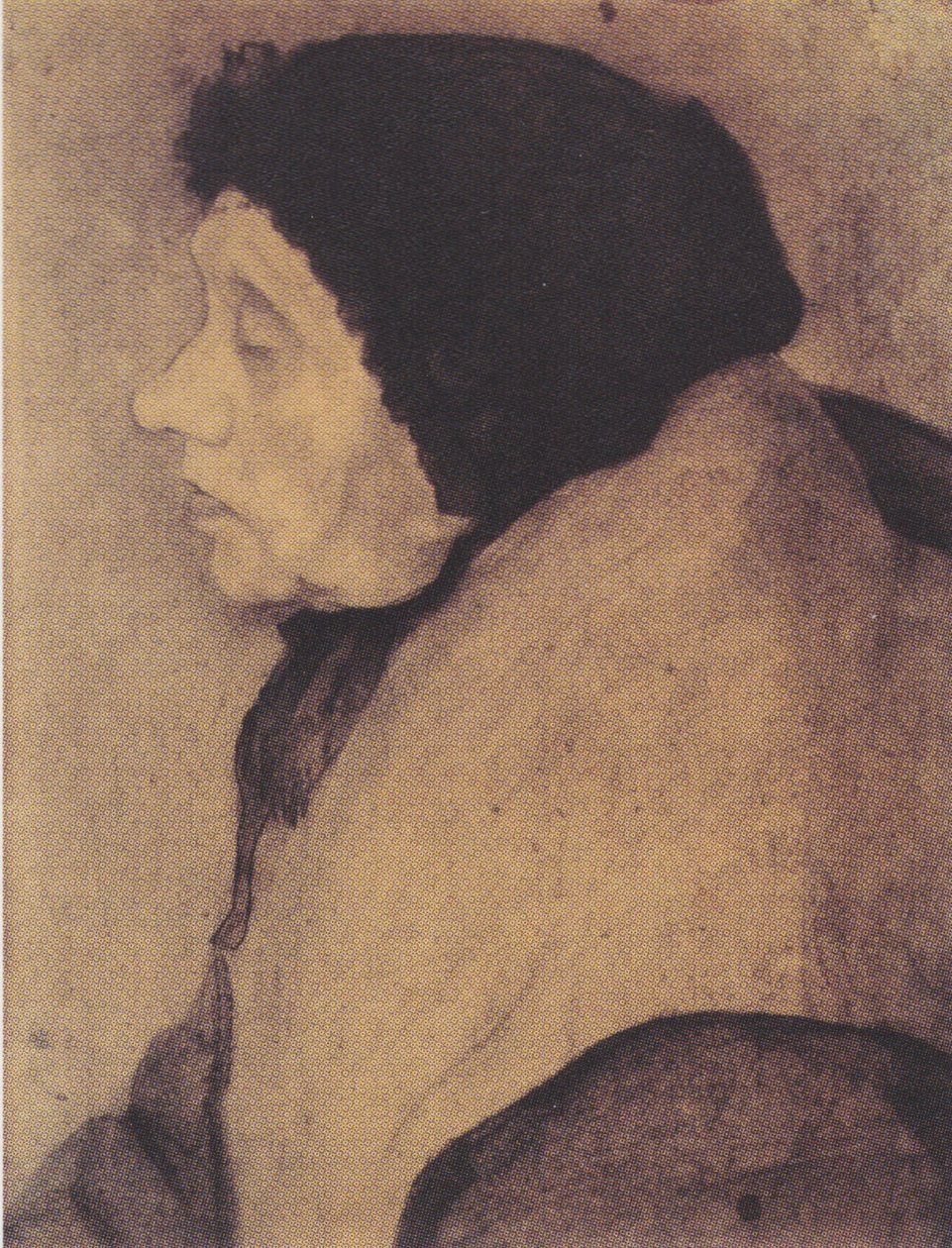 Old Woman with Cap in Profile Facing Left by Paula Modersohn Becker