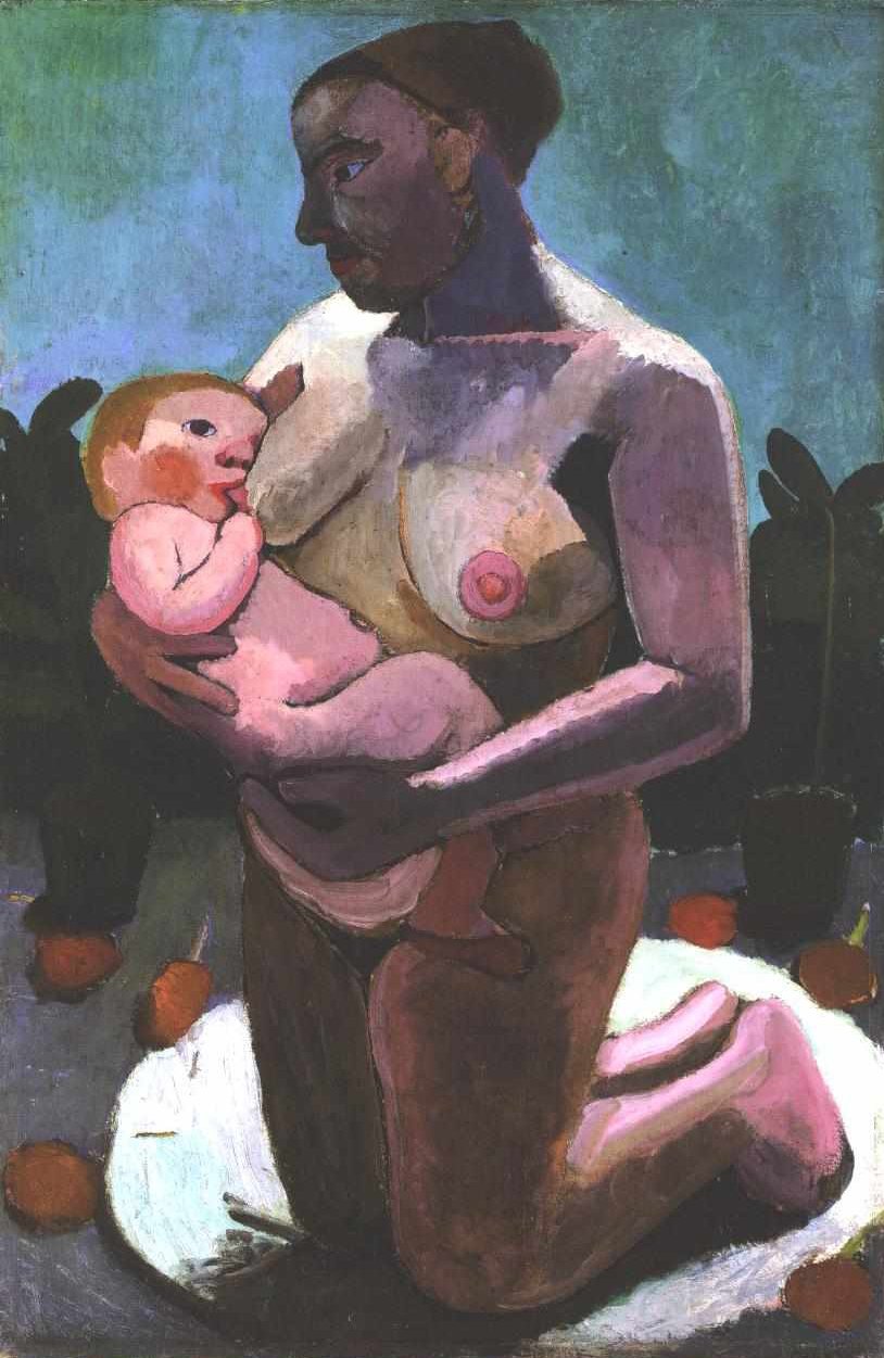 Kneeling Mother with Child by Paula Modersohn Becker