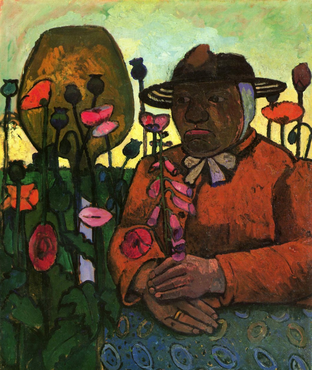 Old Woman from the Poorhouse in the Garden with a Glass Ball by Paula Modersohn Becker