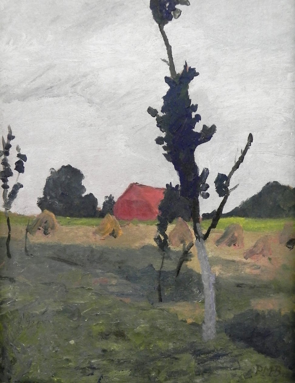 Worpswede Landscape with Red House by Paula Modersohn Becker