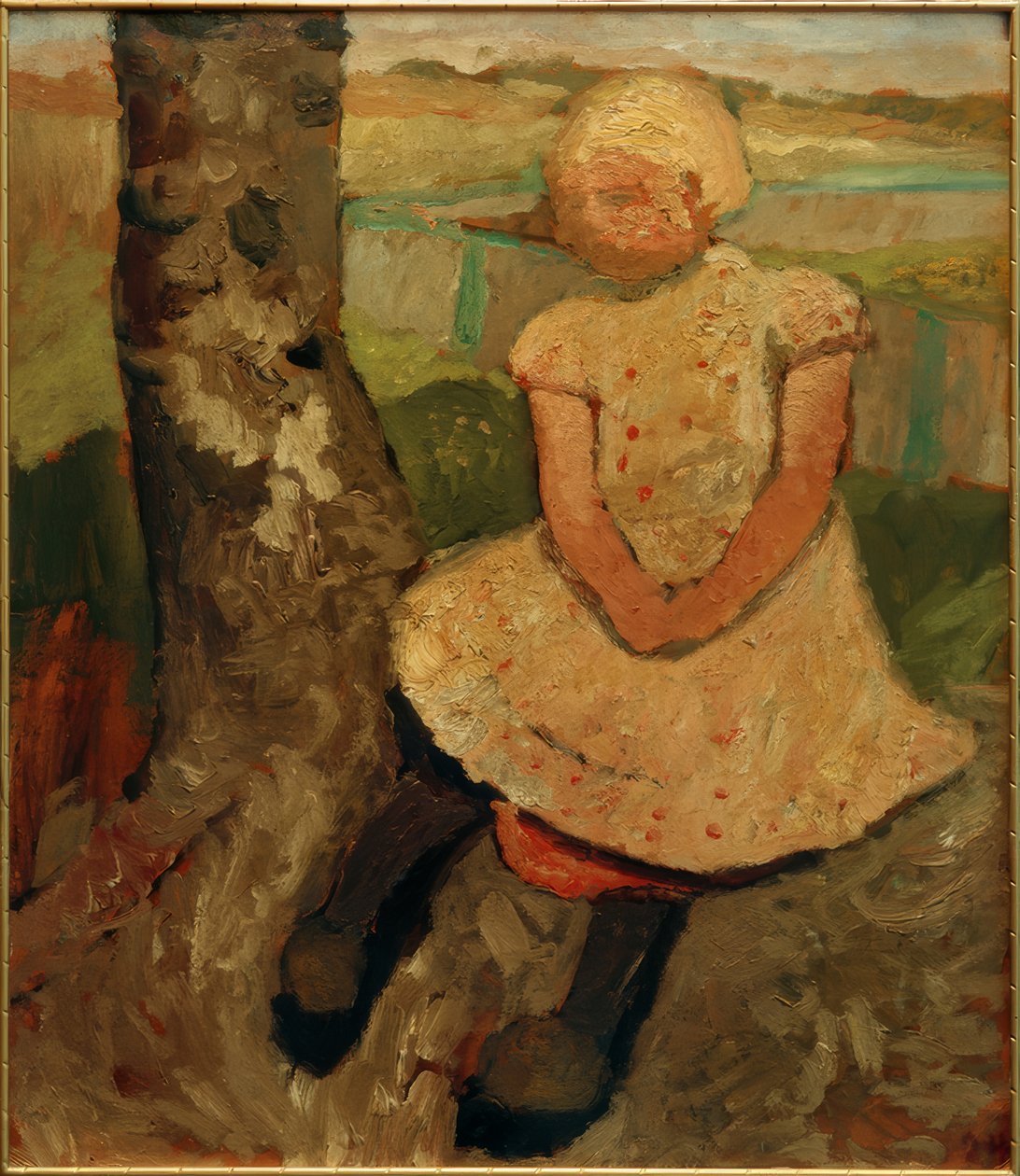 Sitting Child under a Tree by Paula Modersohn Becker