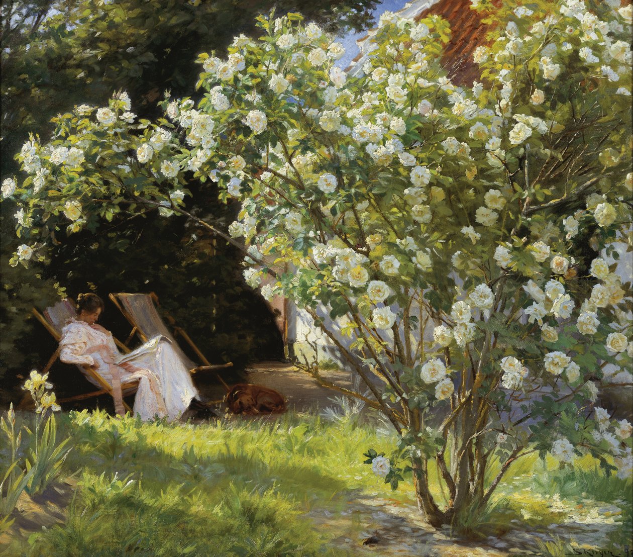 Marie Kroyer Seated in the Deckchair in the Garden by Mrs. Bendsen