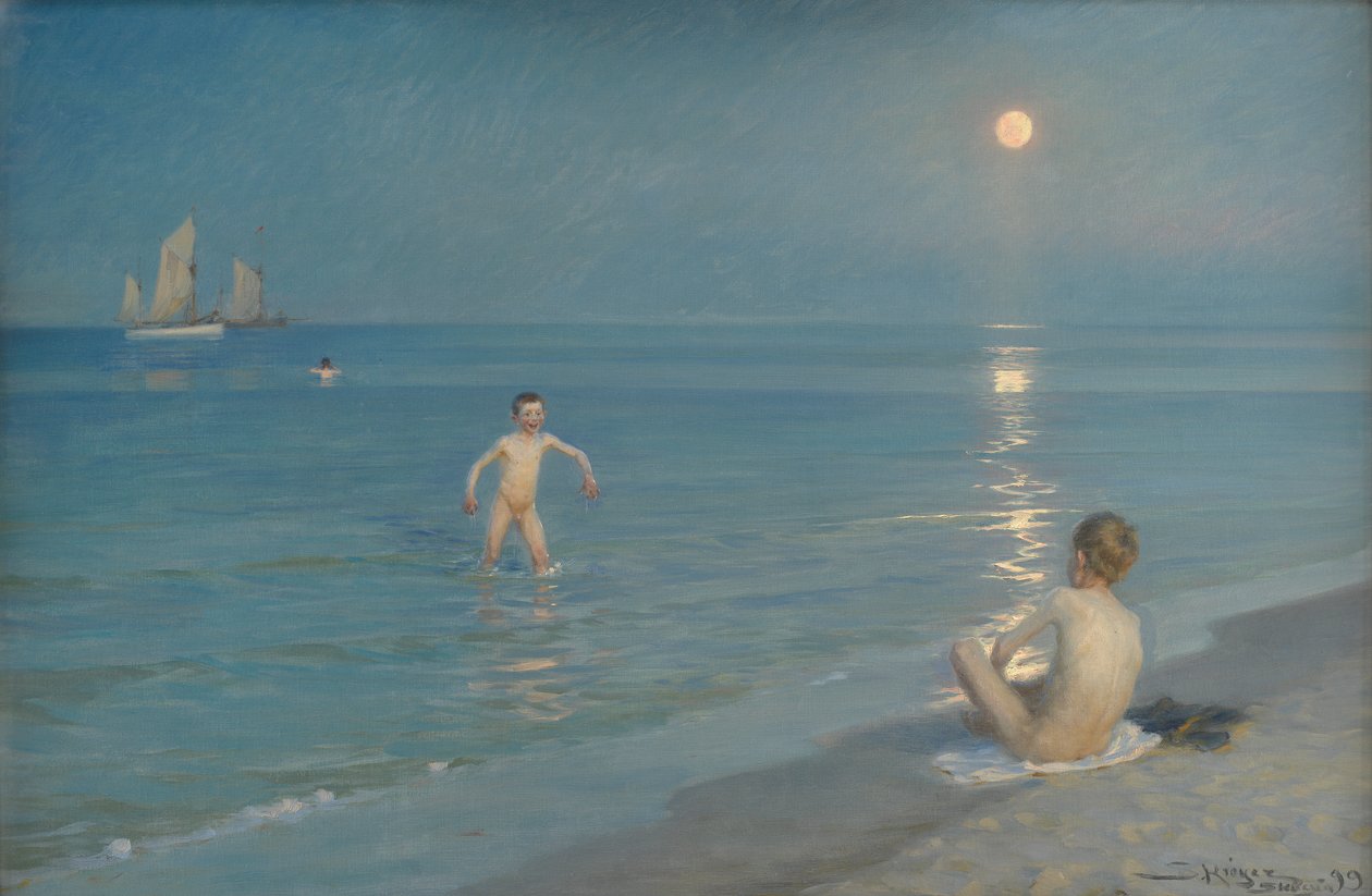 Boys Bathing at Skagen. Summer Evening by Peder Severin Krøyer